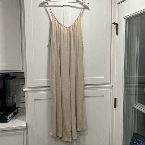 Hunter & Brown Beachy BOHO Casual Flowy One Piece Sleeveless Jumpsuit Tan XL - Picture 14 of 15